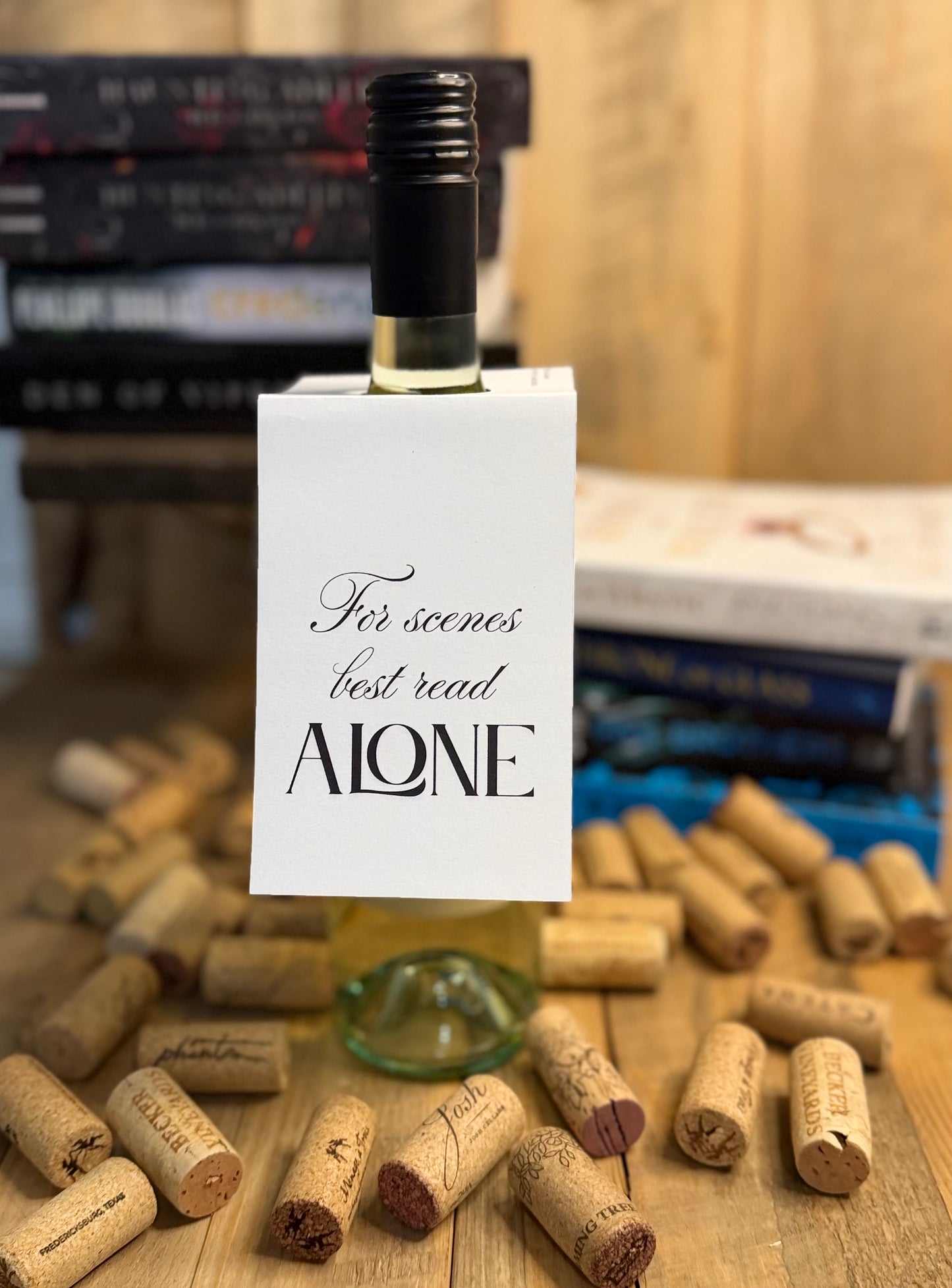 For Scenes Best Read Alone | Spicy Book Lover Wine Tag | Book Gift