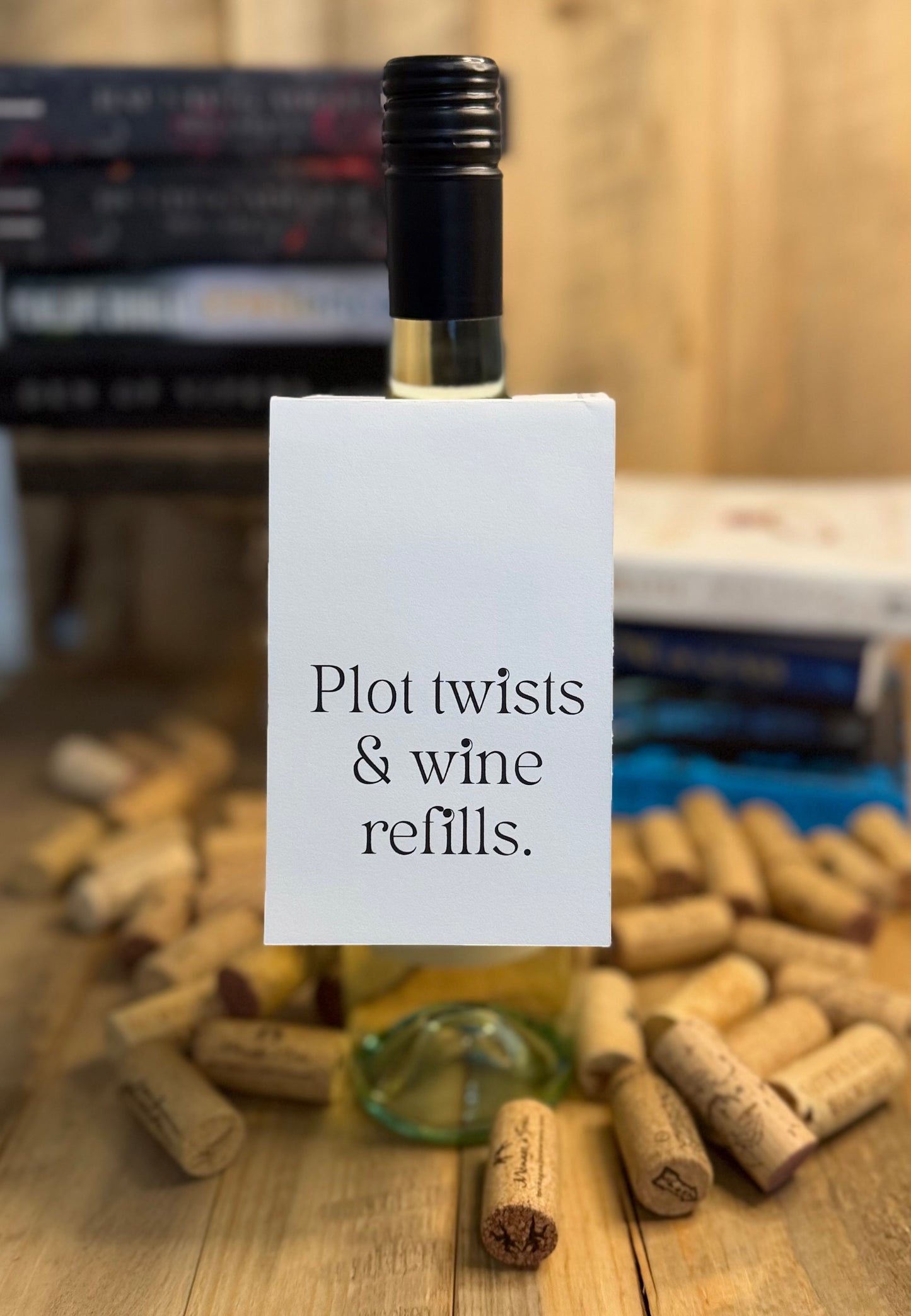 Plot Twists and Wine Refills | Book Lover Wine Tag | Reader Gift
