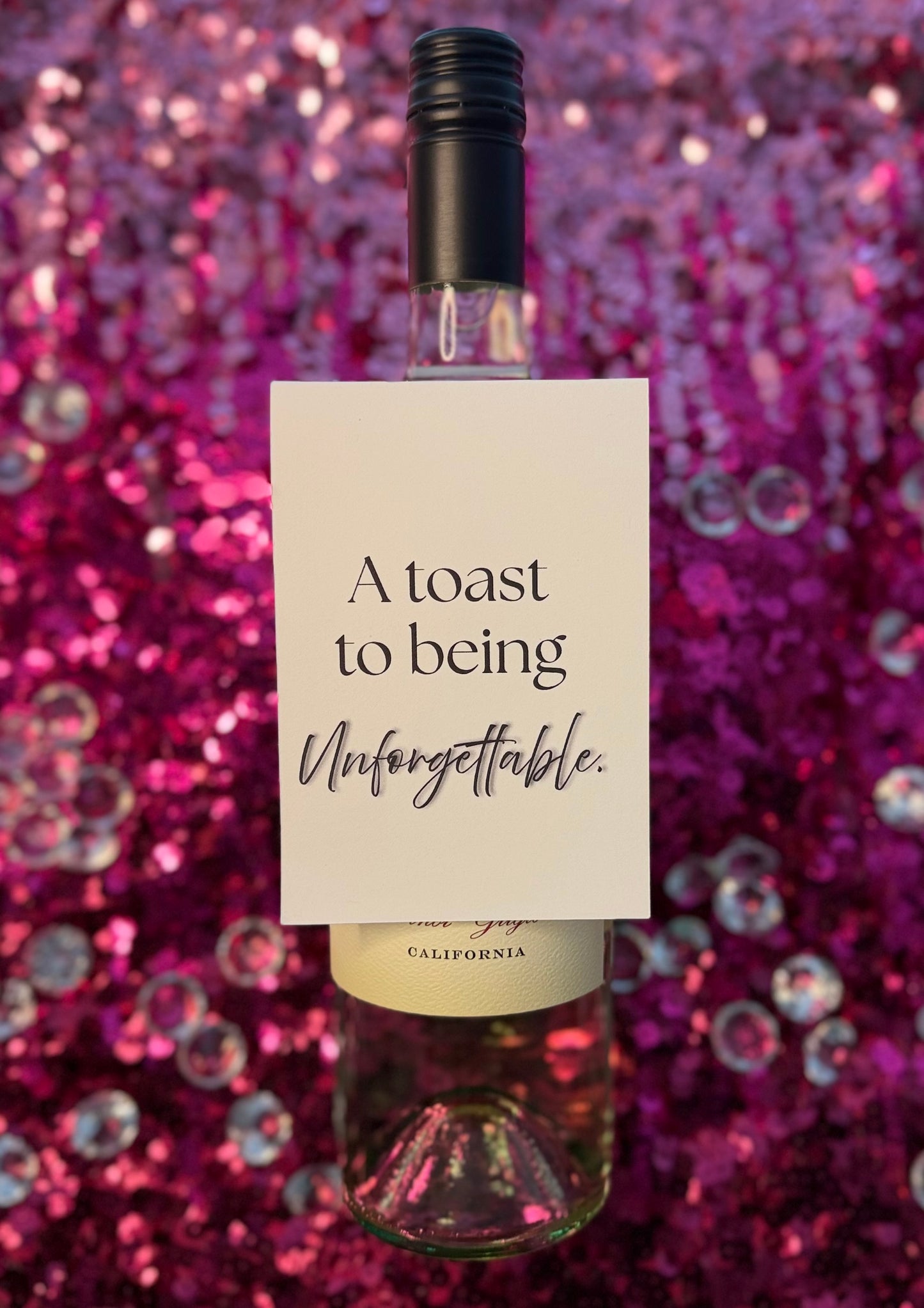 A Toast to being Unforgettable | Wine Gift Tag