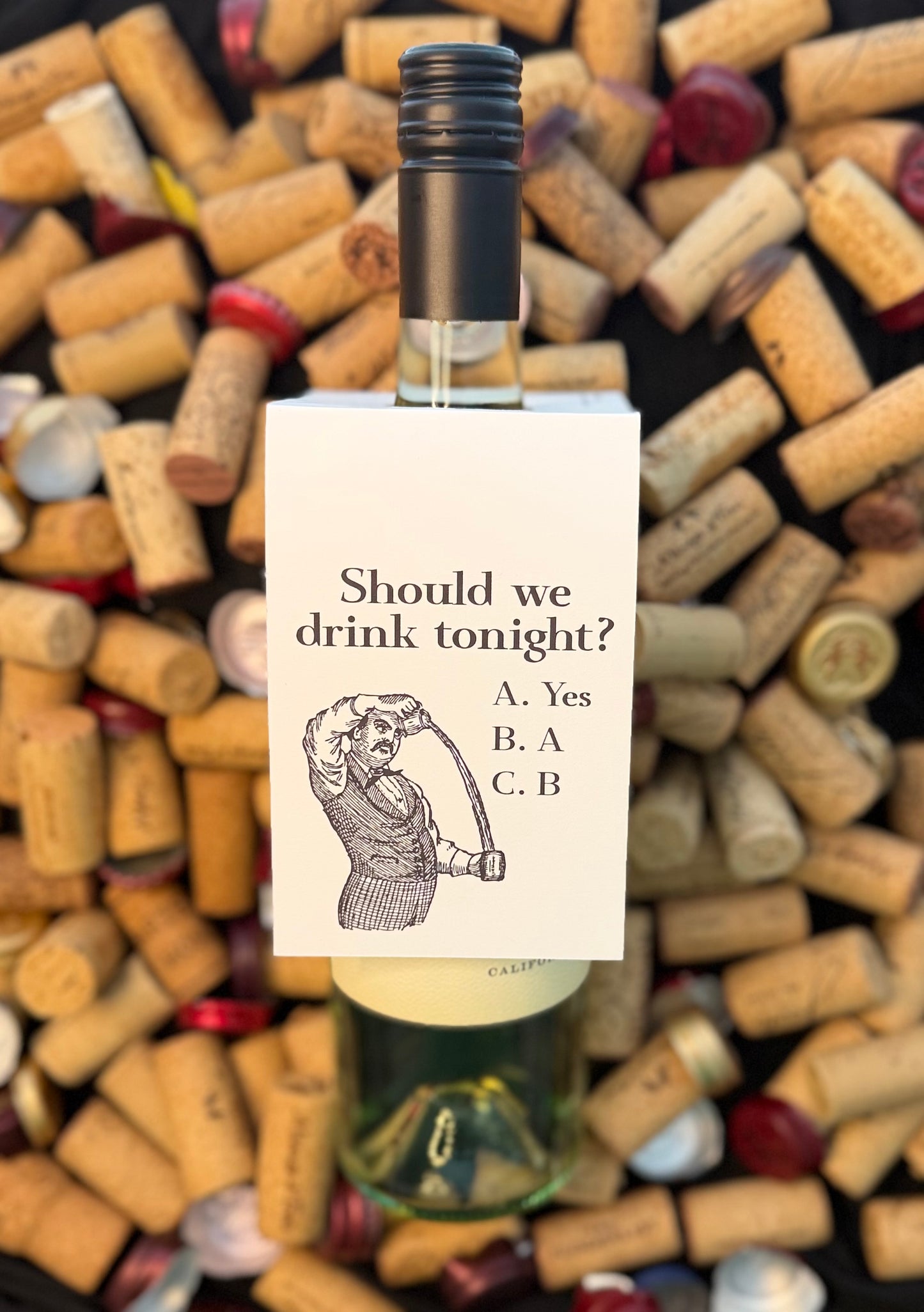 Should We Drink Tonight | Funny Bottle Gift Tag | Girls Night Gift