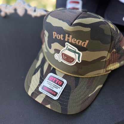 Pot Head Coffee Trucker Hat | Funny Coffee Hat