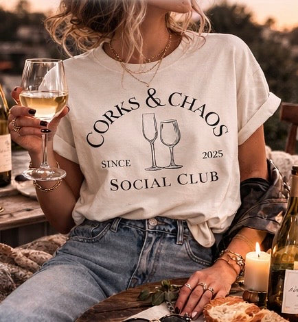 Corks & Chaos Social Club Tee
