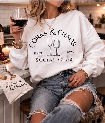 Corks & Chaos Social Club | Gildan® Softstyle Fleece Crewneck Sweatshirt