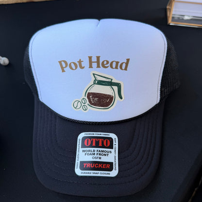 Pot Head Coffee Trucker Hat | Funny Coffee Hat