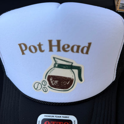Pot Head Coffee Trucker Hat | Funny Coffee Hat
