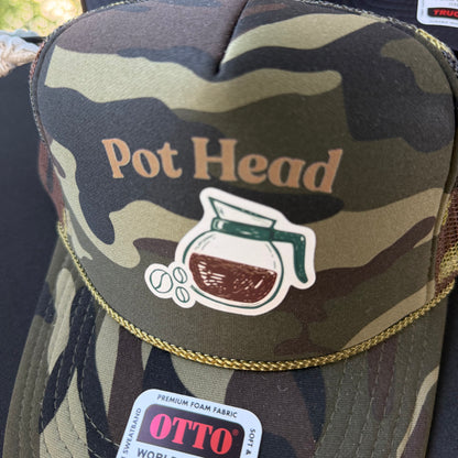Pot Head Coffee Trucker Hat | Funny Coffee Hat