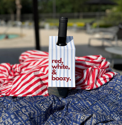 Red, White, & Boozy Bottle Gift Tag
