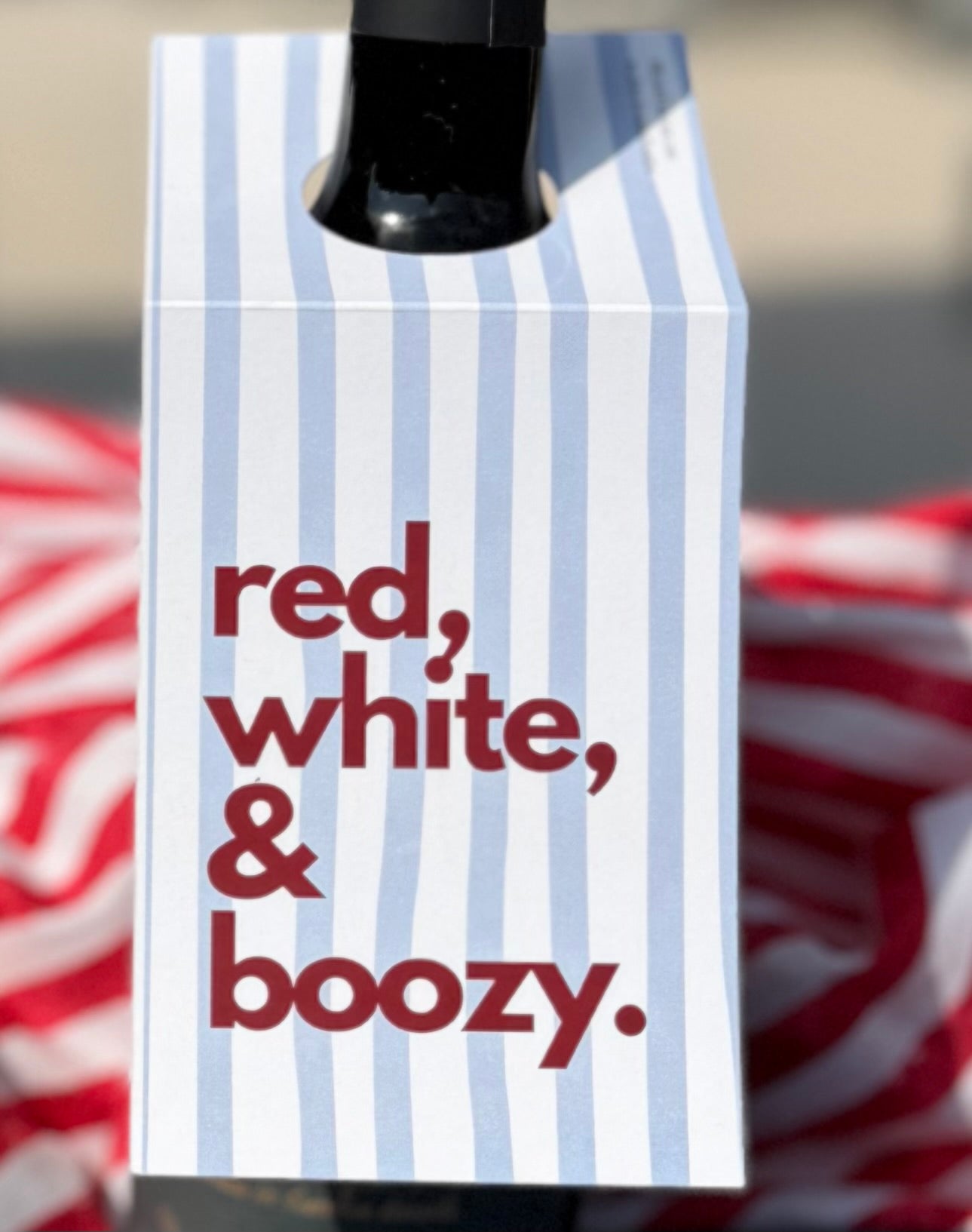 Red, White, & Boozy Bottle Gift Tag