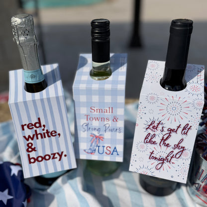 Red, White, & Boozy Bottle Gift Tag