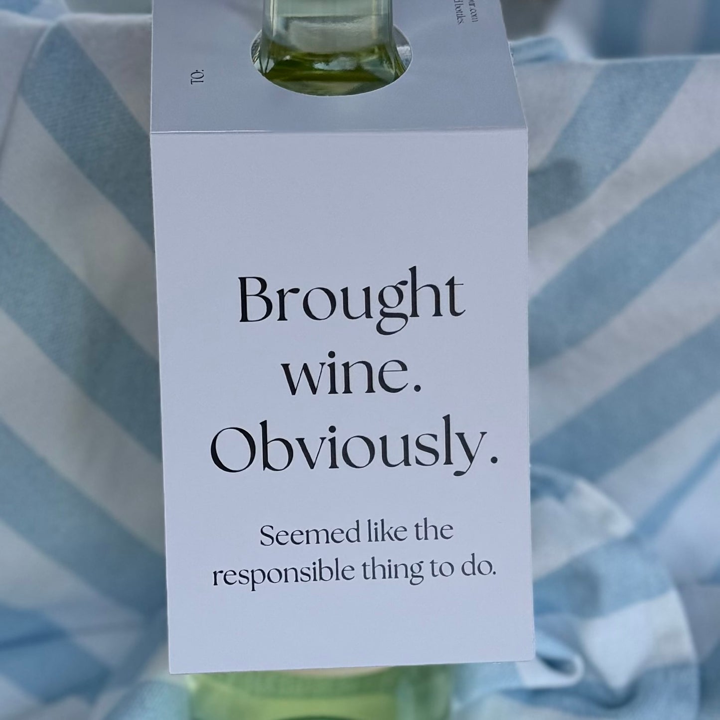 Brought Wine Obviously | Funny Bottle Gift Tag