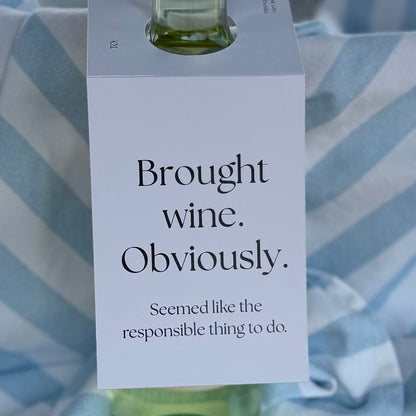 Brought Wine Obviously | Funny Bottle Gift Tag