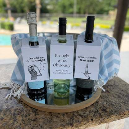 Brought Wine Obviously | Funny Bottle Gift Tag